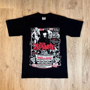 Rob Zombie Spooks-A-Poppin Horror Tee Black M Comic Style Design